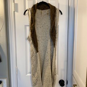 Long Cardigan Vest Neutral Confetti